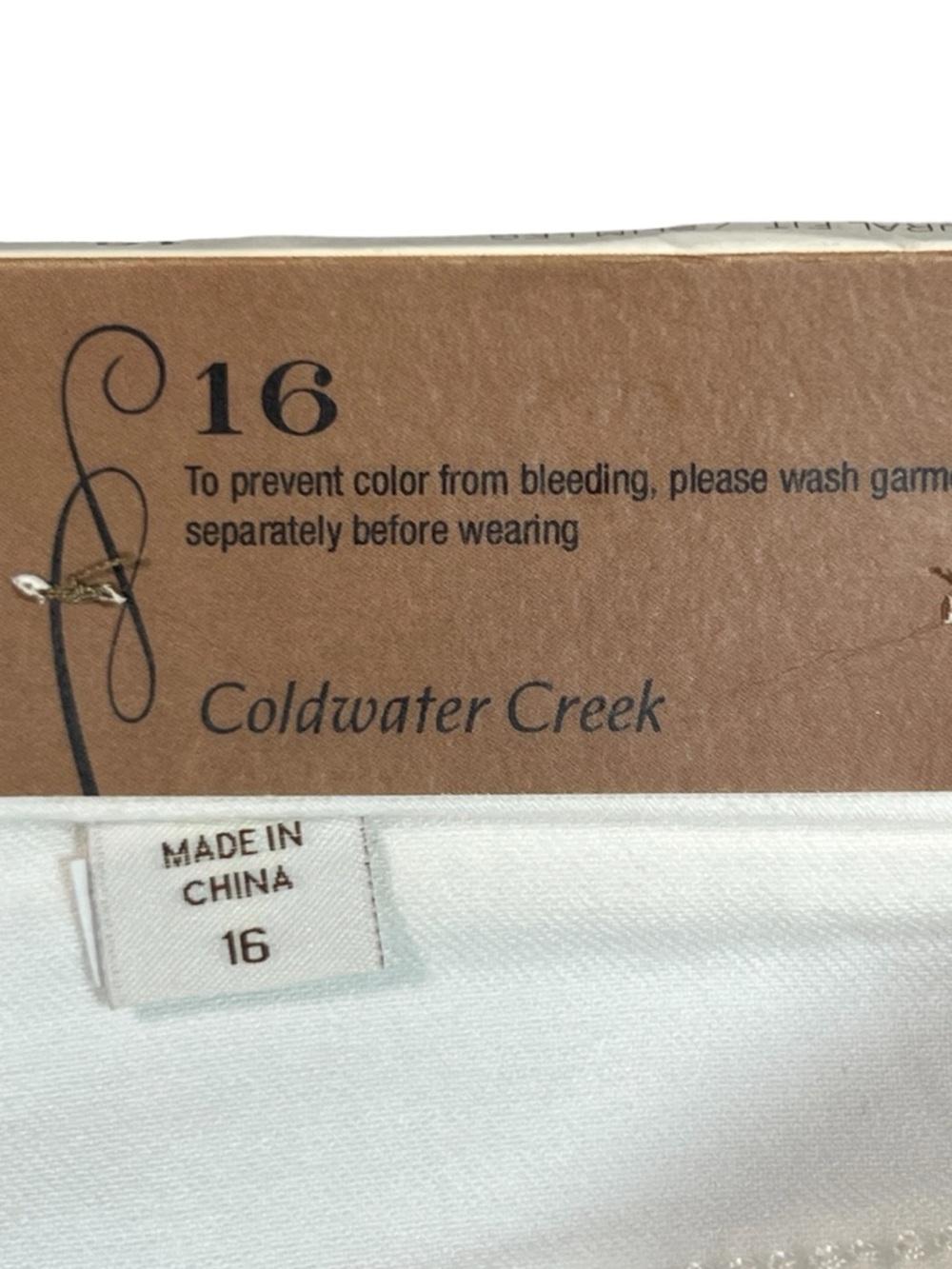 NWT Coldwater Creek Off White Natural Fit Slim Ankle Jeans Women Size 16 Stretch - Picture 9 of 12